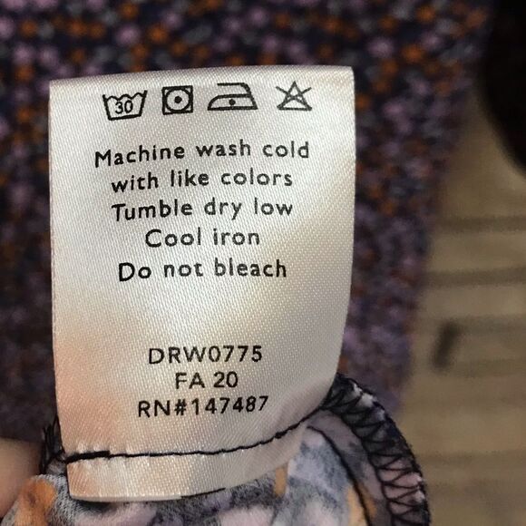 Draper James Tie Neck Flounce Shift Dress Purple ditsy floral print Medium - Picture 8 of 11